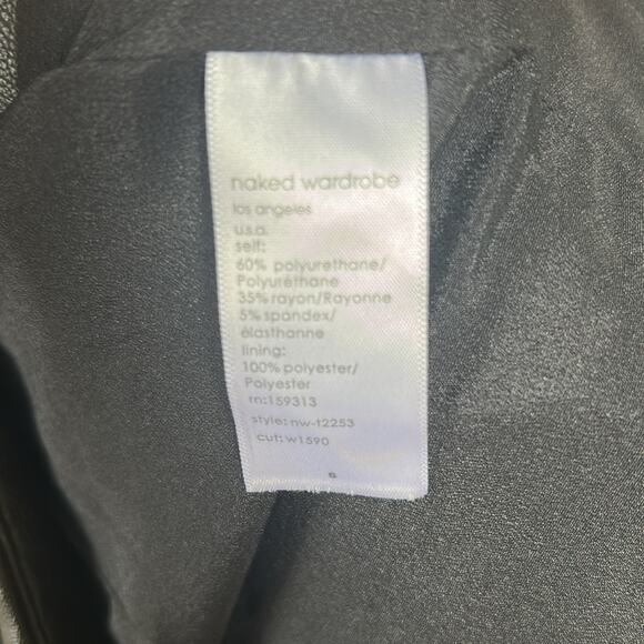 Naked Wardrobe Faux Leather Blazer In Black Size Small Gently Used Quiet Luxury - Picture 6 of 6